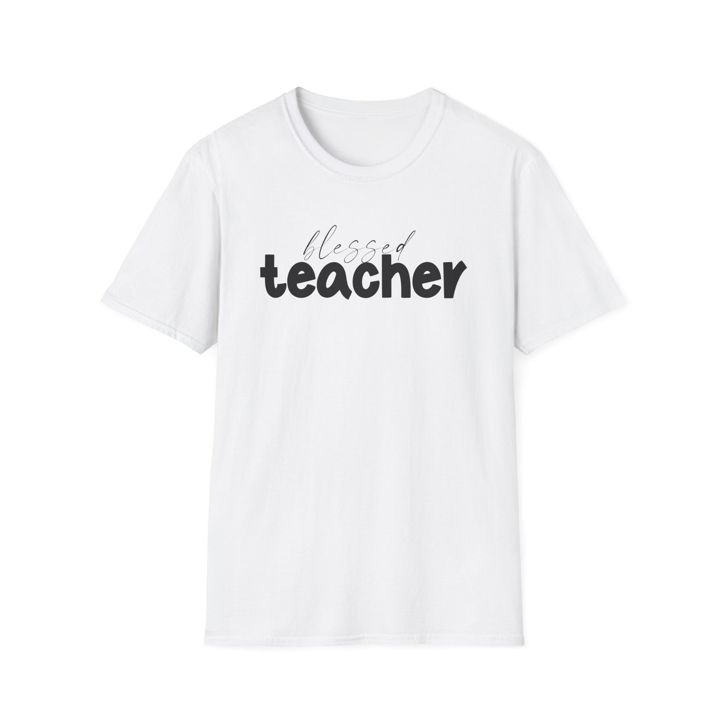 Blessed Teacher T-Shirt – Inspirational Graphic Tee for Educators (Yellow, Sport Grey, White, Light Blue)