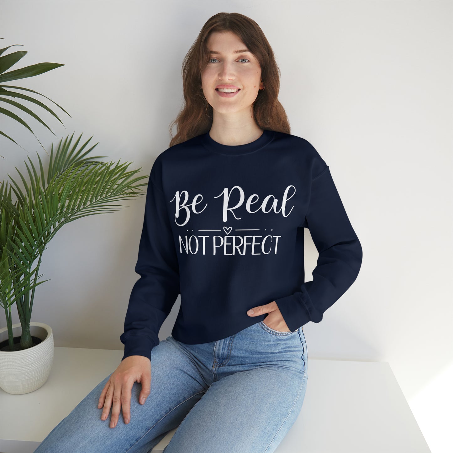 be real not perfect motivational self love body positivty sweater heart inspirational empowerment women