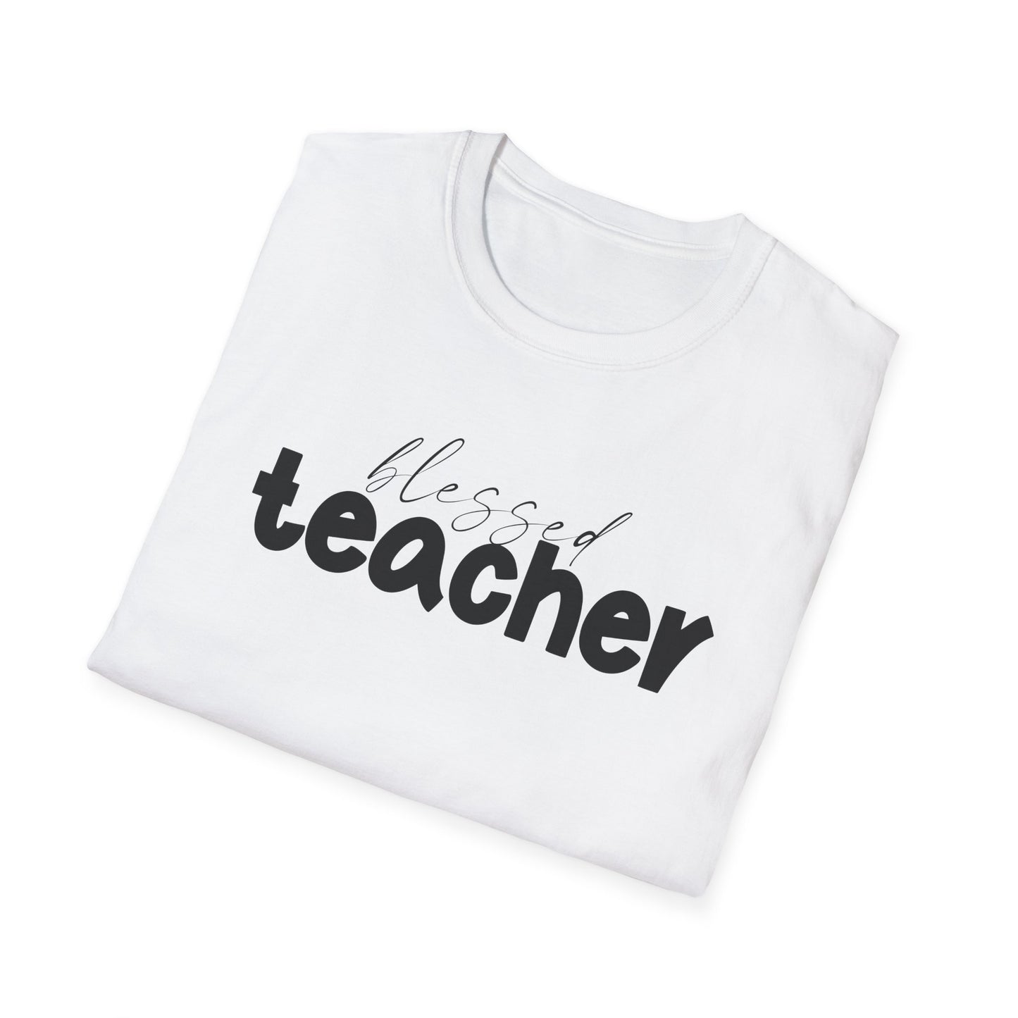 Blessed Teacher T-Shirt – Inspirational Graphic Tee for Educators (Yellow, Sport Grey, White, Light Blue)