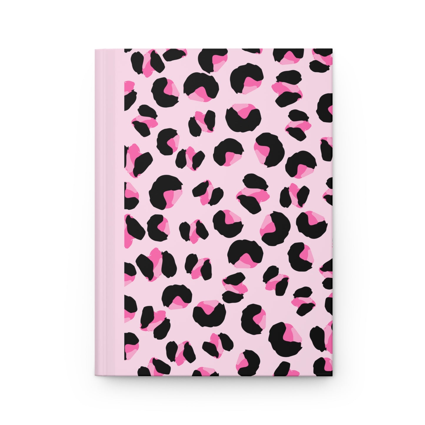 journal cover with a bold pink cheetah print pattern, adding a trendy and fashionable touch to a modern and chic notebook design