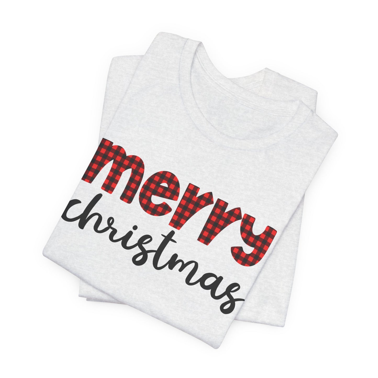 Merry Christmas Buffalo Plaid Tee