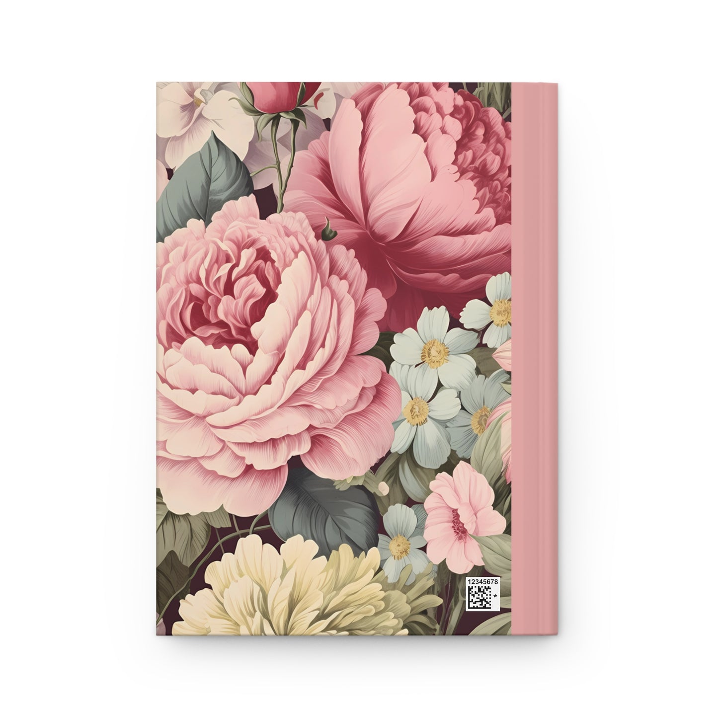 Vintage Style Floral Pink Aesthetic Hardcover Journal Matte