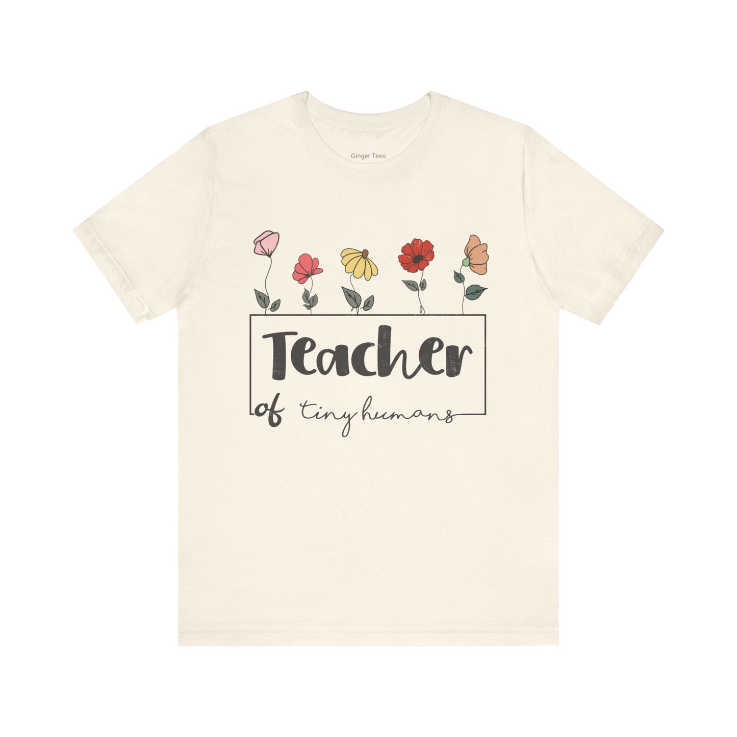 Show off your nurturing spirit with this cute t-shirt, decorated with charming floral motifs, ideal for teachers of tiny humans.