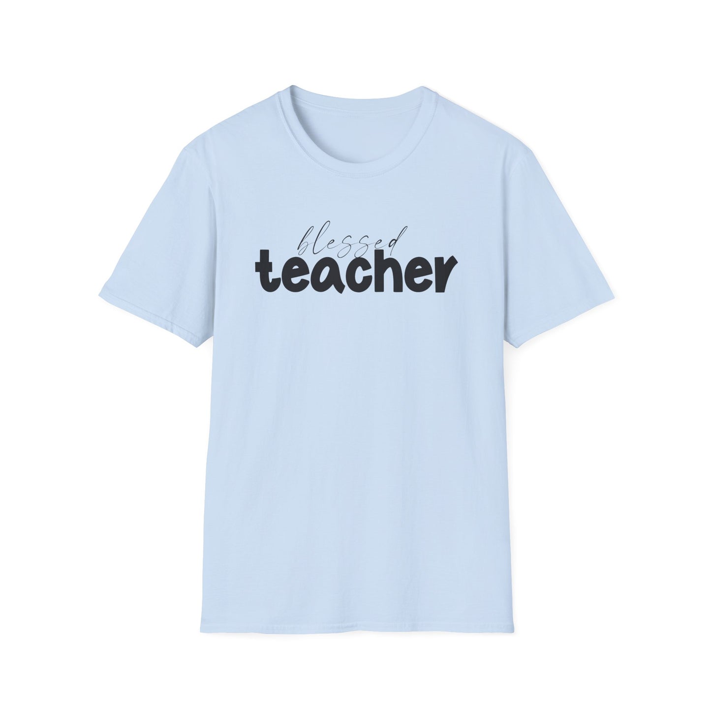 Blessed Teacher T-Shirt – Inspirational Graphic Tee for Educators (Yellow, Sport Grey, White, Light Blue)