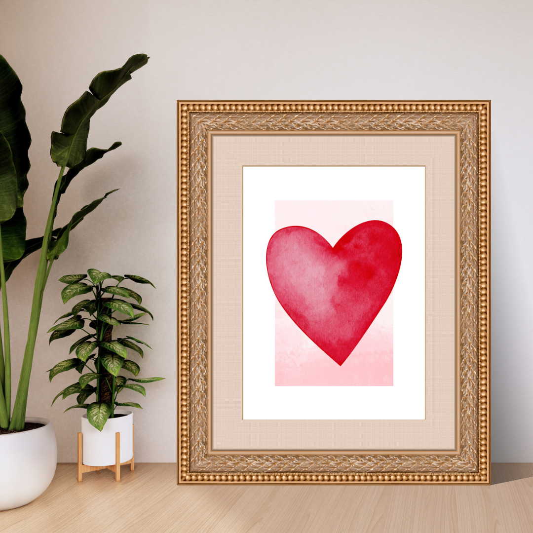 Watercolor Heart Printable Wall Art