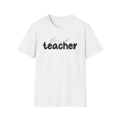 Blessed Teacher T-Shirt – Inspirational Graphic Tee for Educators (Yellow, Sport Grey, White, Light Blue)