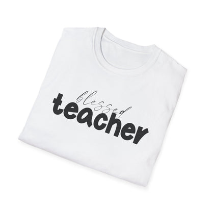 Blessed Teacher T-Shirt – Inspirational Graphic Tee for Educators (Yellow, Sport Grey, White, Light Blue)