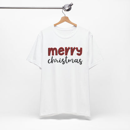 Merry Christmas Buffalo Plaid Tee