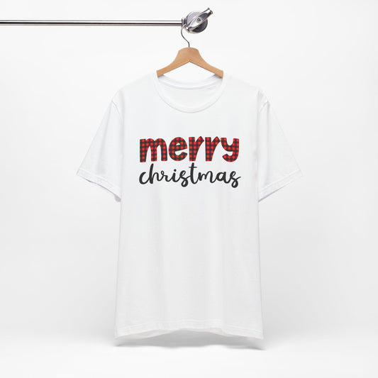 Merry Christmas Buffalo Plaid Tee