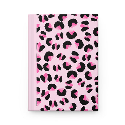 journal cover with a bold pink cheetah print pattern, adding a trendy and fashionable touch to a modern and chic notebook design