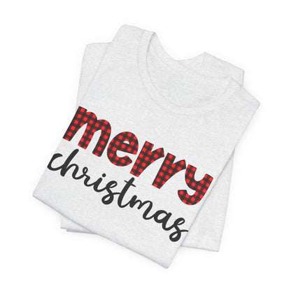 Merry Christmas Buffalo Plaid Tee