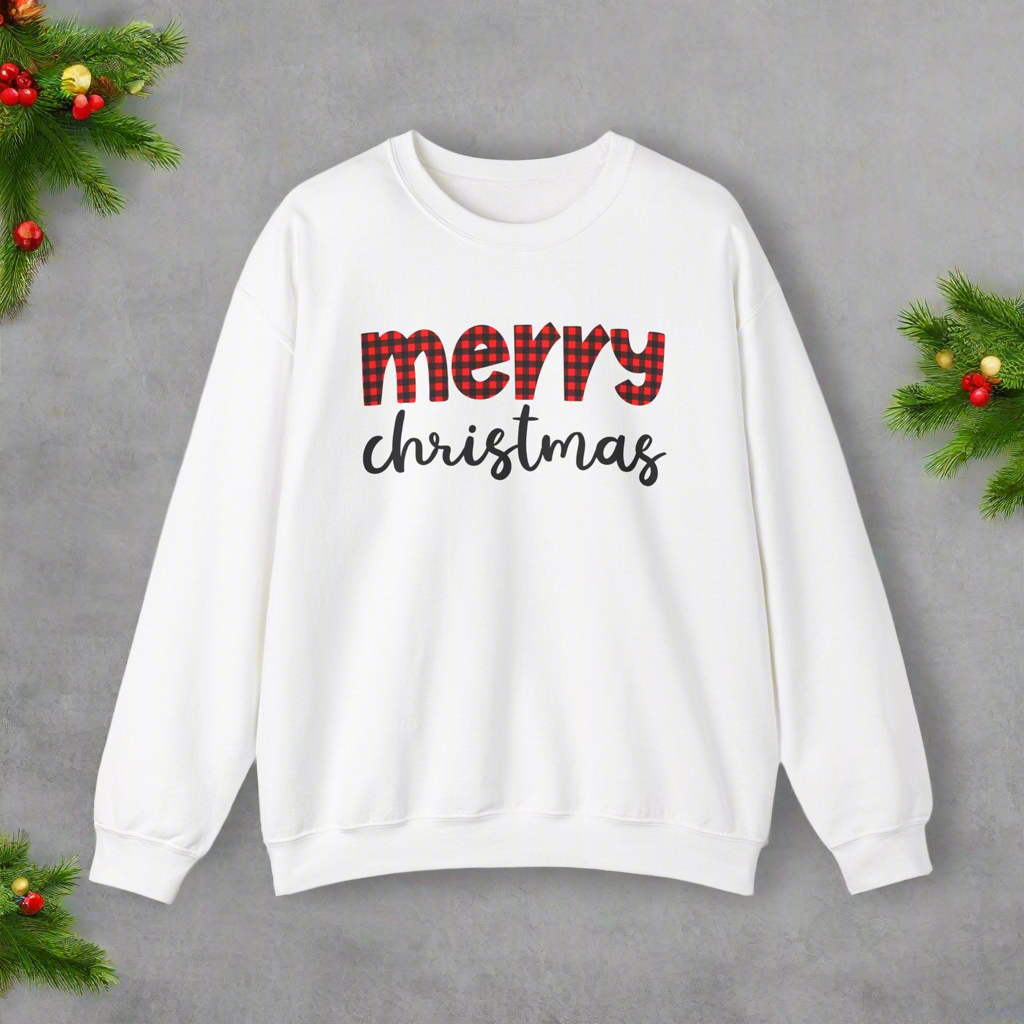 Merry Christmas Plaid Sweatshirt