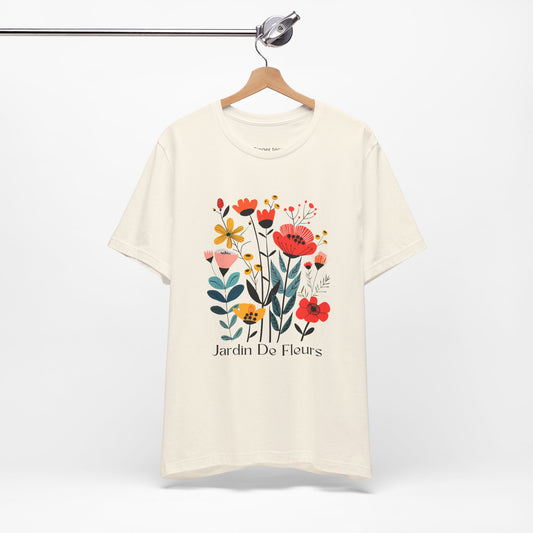 french inspired flower garden tshirt