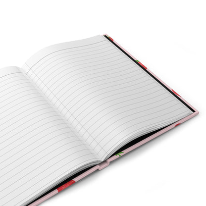 Pink journal adorned with charming strawberry design