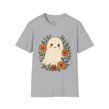 Ghost Floral Softstyle T-Shirt - Cute Halloween Design