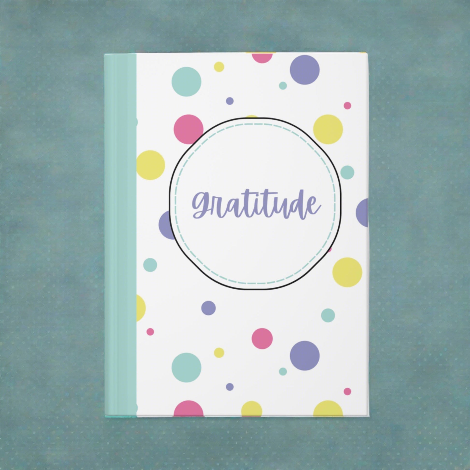 fun polka dot journal with gratitude written on the front