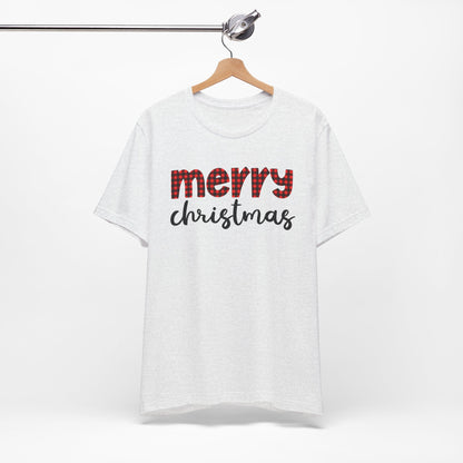 Merry Christmas Buffalo Plaid Tee