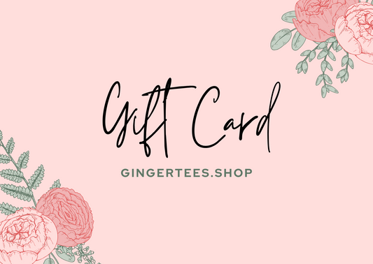 Gift Card for use on Gingertees.shop Aesthetic Pink design with flowers