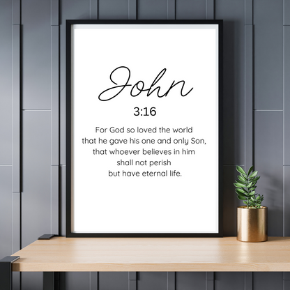 John 3:16 Printable Wall Art