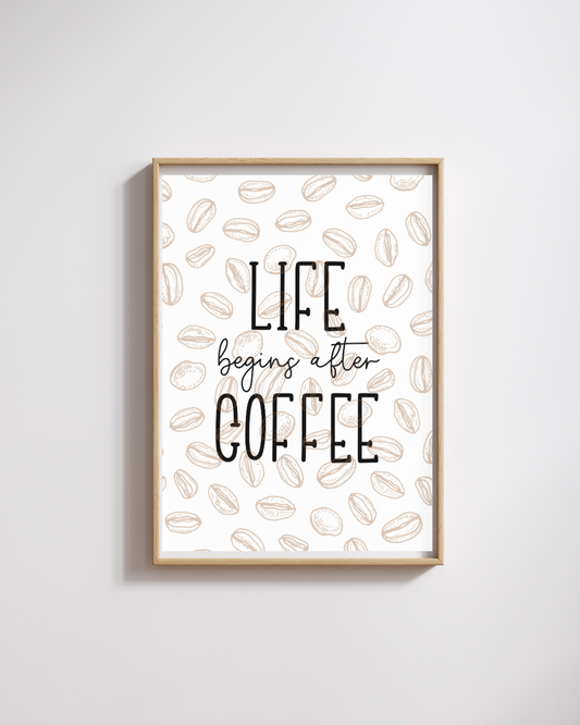 Life Begins After Coffee – Printable Wall Art for Coffee Lovers